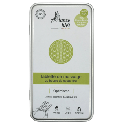 Tablette de massage Optimisme Alliancekko cosmétiques naturels Angélique